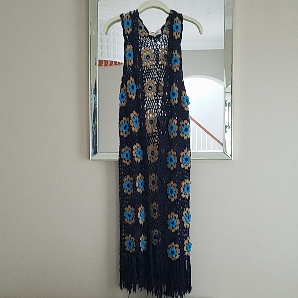 Altr'd State Knitted Floral Kimono